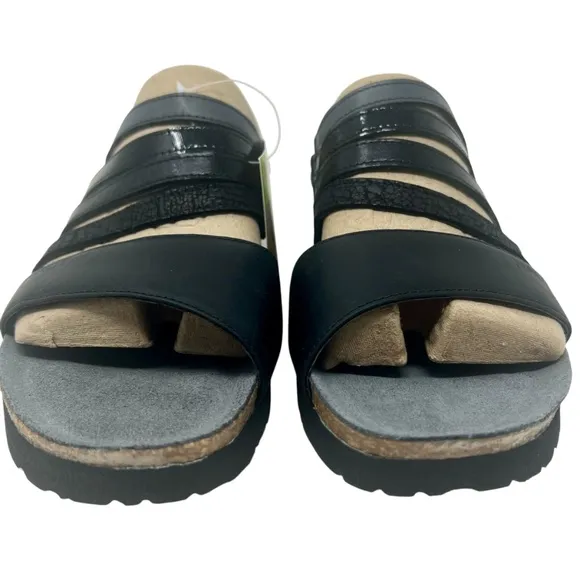 Naot Women's Peyton Black Strappy Slip On Wedge Sandals size 8/39 *NWT*