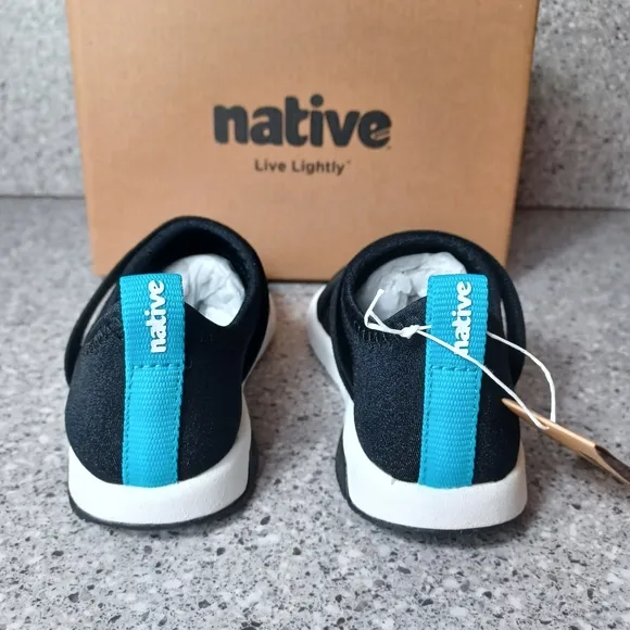 Native Laceless Black Slip-On Sneakers Breathable Comfortable Kids Shoes