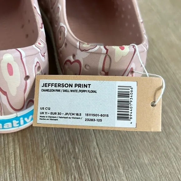 Native Shoes Jefferson Poppy Floral Slip On Tennis Shoes Toddler 11 12