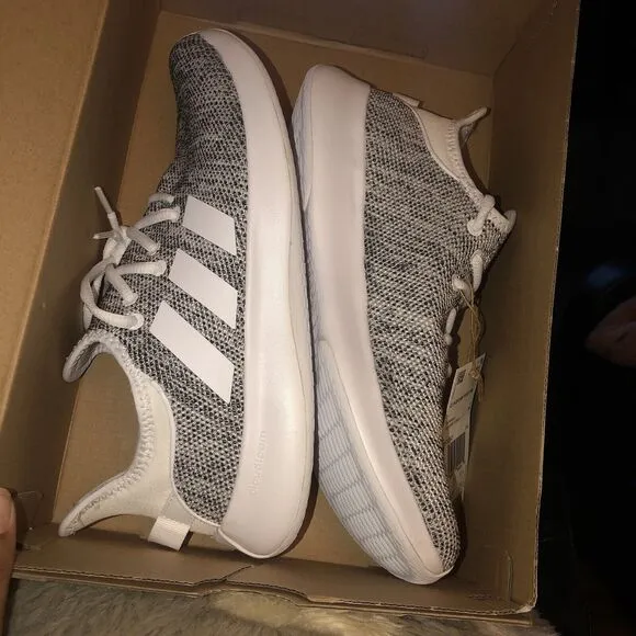 New! ADIDAS Women's Cloudfoam Pure Running Sneakers Shoes Cloud White/Core Black