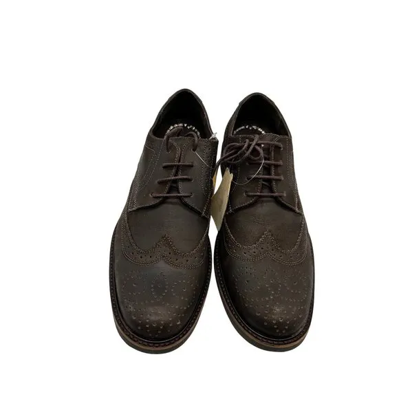 NEW Anatomic &amp; Co Gel Leather Wingtip Shoes Brown Bulldog Cushioned Mens 7.5