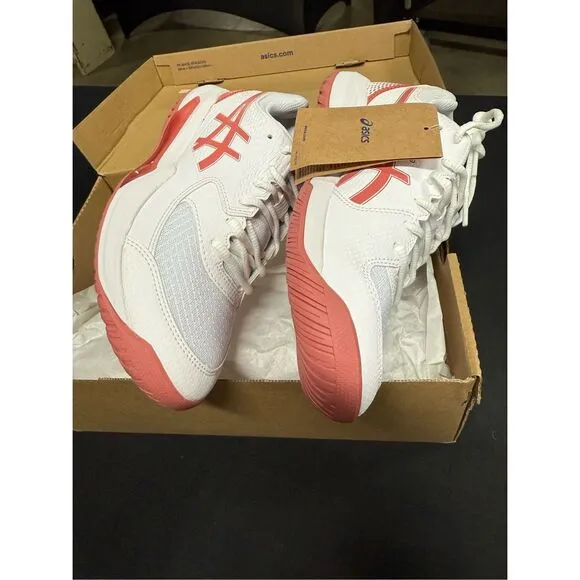 New Asics Gel Dedicate 8 White Light Garnet Court Shoes Sneakers 8