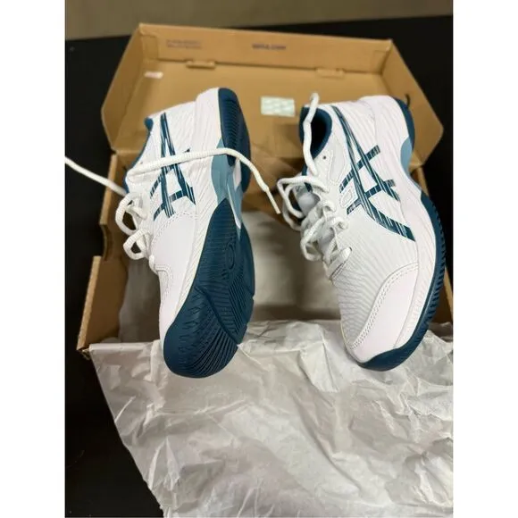 New Asics Gel Game 9 GS Court Shoes Sneakers 3.5 White Restful Teal