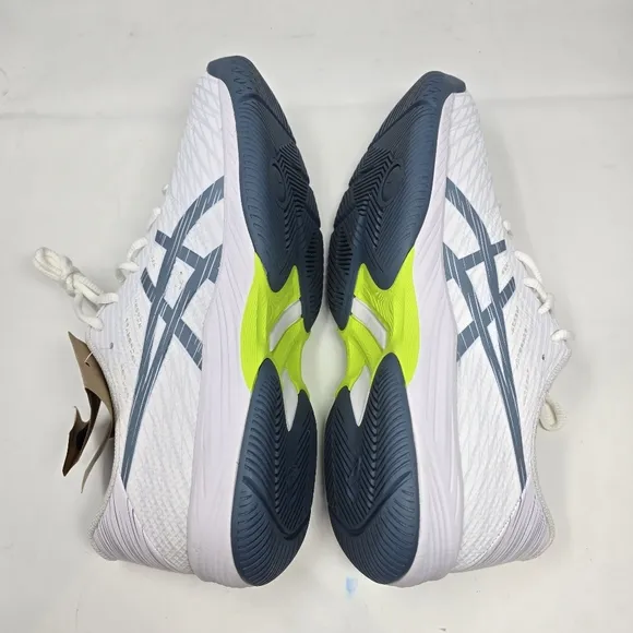 New Asics Gel-Game 9 Men’s Size 12 Tennis Shoes White/Steel Blue 1041A337-101.