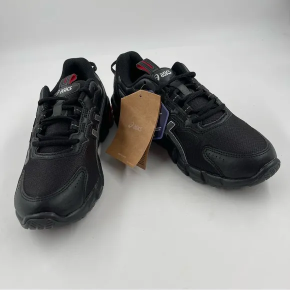 NEW! 🥾 ASICS Gel Quantum 90 3 GS Black Red Athletic Shoes - Size 5.5