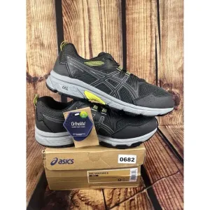 NEW ASICS Gel Venture 8 Men’s 9 Graphite Grey Yellow Shoes Running Sneakers NIB
