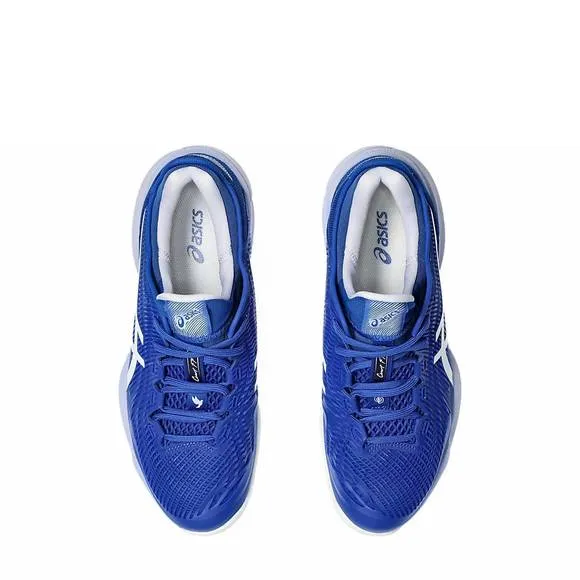 NEW ASICS men's court ff 3 novak tennis shoes in asics blue/fresh air
