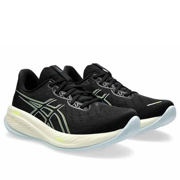 NEW ASICS men's gel-cumulus 26 running shoes in black/safety yellow