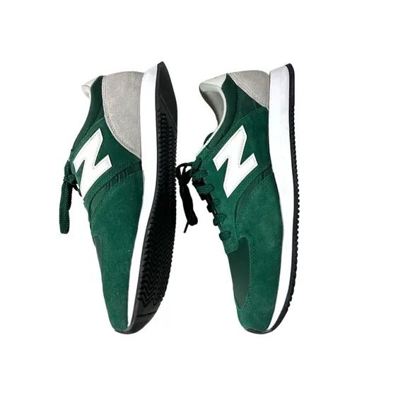 New Balance 420 Mens Green &amp; Grey Suede Lace Up Tennis Shoes Sz 11.5M UL420CB2