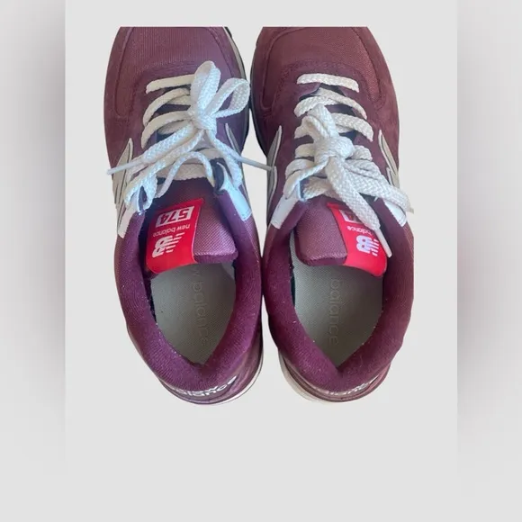 NEW BALANCE 574 Core Burgundy White Lifestyle Shoes Sneakers 8.5 Wmn 7 Men’s NIB