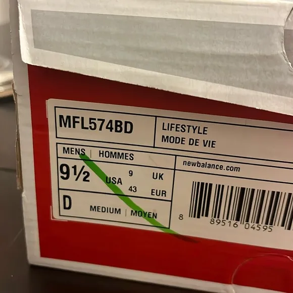 New Balance 574 shoes sneakers new MFL574BD Fresh Foam black Mens Size 9.5