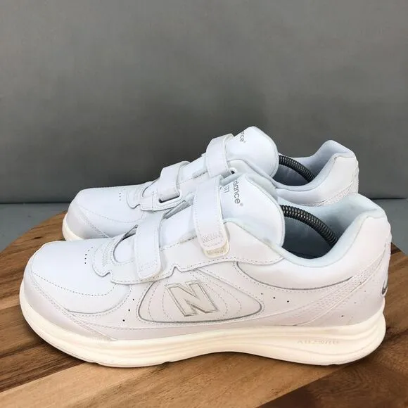 New Balance 577 Walking Shoes Mens 12 D White Leather Straps Comfort Cushioning‎
