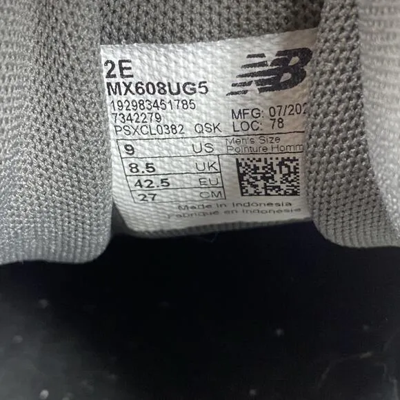 New Balance 608 v5 Team Away Grey Mens Grey White Size 9 2E Wide Athletic Shoes