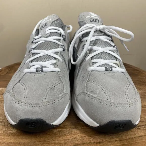 New Balance 608 v5 Team Away Grey Mens Grey White Size 9 2E Wide Athletic Shoes