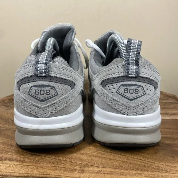 New Balance 608 v5 Team Away Grey Mens Grey White Size 9 2E Wide Athletic Shoes