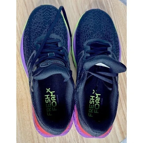 New Balance 880 v12 Fresh Foam X 'Black Green‎ Purple' Running Shoes Size 6