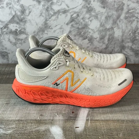 New Balance Fresh Foam X 1080 V12 Mens White Orange Running Shoes Sz 11D