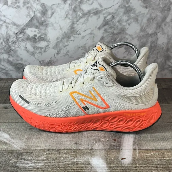 New Balance Fresh Foam X 1080 V12 Mens White Orange Running Shoes Sz 11D