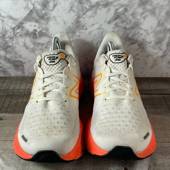 New Balance Fresh Foam X 1080 V12 Mens White Orange Running Shoes Sz 11D