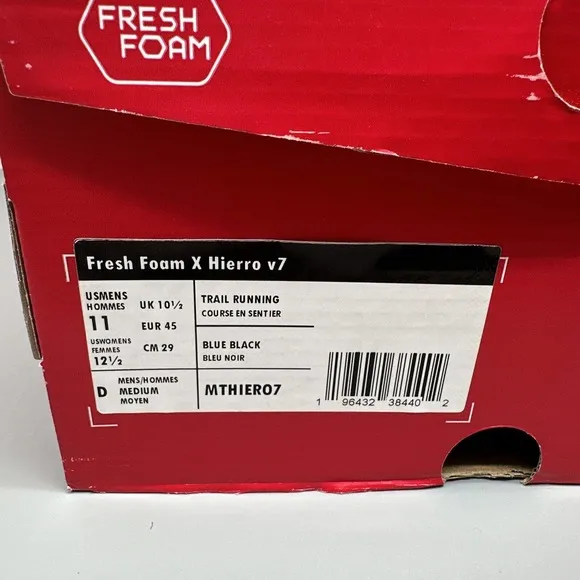 NEW BALANCE Fresh Foam X Hierro V7 Running Shoes MTHIER07 Men's Sz11 Women 12.5
