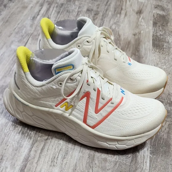 New Balance Fresh Foam X More V4 Wide Beige Orange Women Running Shoes WMORCF4-D