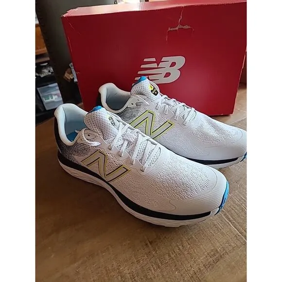 New Balance Mens 12 D Womens 13.5 Fresh Foam 680 v7 Running Shoes White Blue NEW