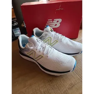 New Balance Mens 12 D Womens 13.5 Fresh Foam 680 v7 Running Shoes White Blue NEW