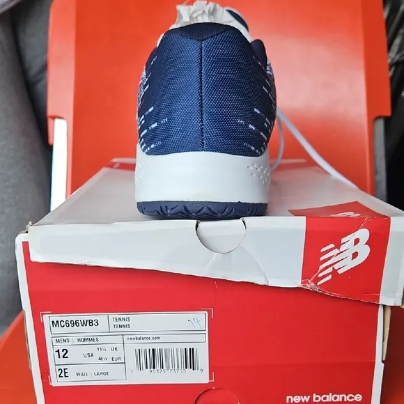 New Balance White and Blue Athletic Shoes with Gradient Design