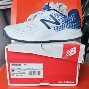 New Balance White and Blue Athletic Shoes with Gradient Design