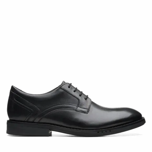 NEW CLARKS men's un hugh lace shoes in black