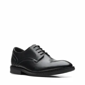 NEW CLARKS men's un hugh lace shoes in black