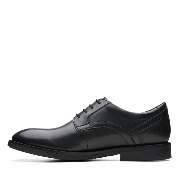 NEW CLARKS men's un hugh lace shoes in black