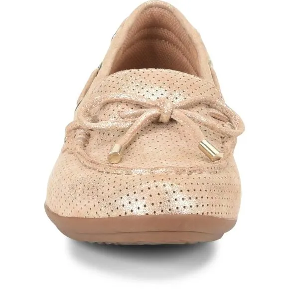 NEW COMFORTIVA Suede Mindy 2 Boat Shoes light gold for women 362tn