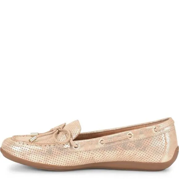 NEW COMFORTIVA Suede Mindy 2 Boat Shoes light gold for women 362tn