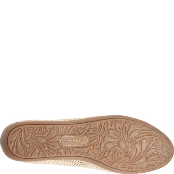 NEW COMFORTIVA Suede Mindy 2 Boat Shoes light gold for women 362tn
