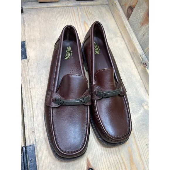 NEW Dexter Penny Loafers Womens Chestnut Brown Slip On Leather Shoes 9.5H USA
