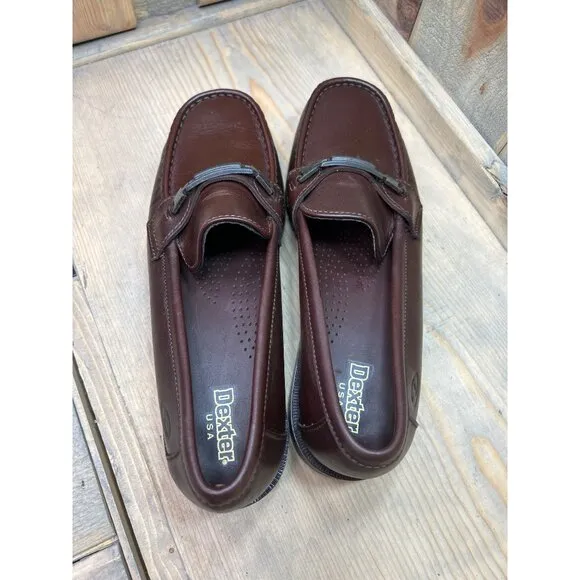 NEW Dexter Penny Loafers Womens Chestnut Brown Slip On Leather Shoes 9.5H USA