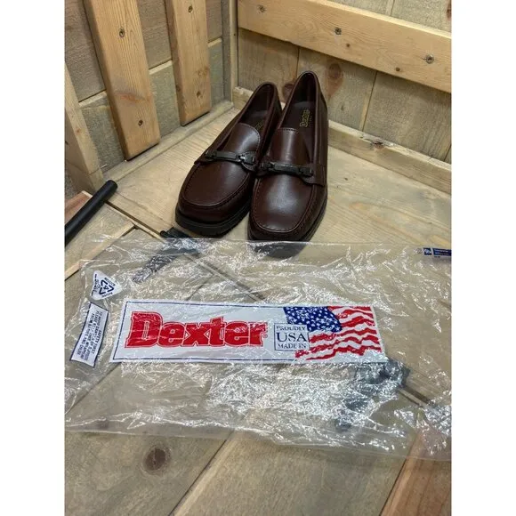 NEW Dexter Penny Loafers Womens Chestnut Brown Slip On Leather Shoes 9.5H USA