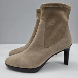 NEW Donald Pliner Italia Ankle Bootie Stiletto Biscotti Tan Suede Size 10