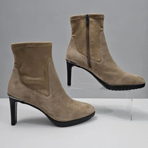 NEW Donald Pliner Italia Ankle Bootie Stiletto Biscotti Tan Suede Size 10