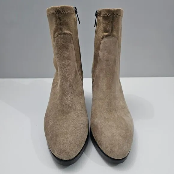NEW Donald Pliner Italia Ankle Bootie Stiletto Biscotti Tan Suede Size 10