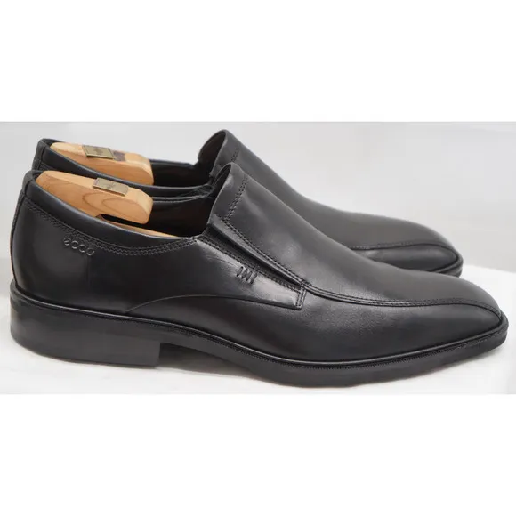 NEW ECCO MENS DRESS CITYTRAY BLACK LEATHER SLIP ON LOAFER SHOE 43 US -9.5