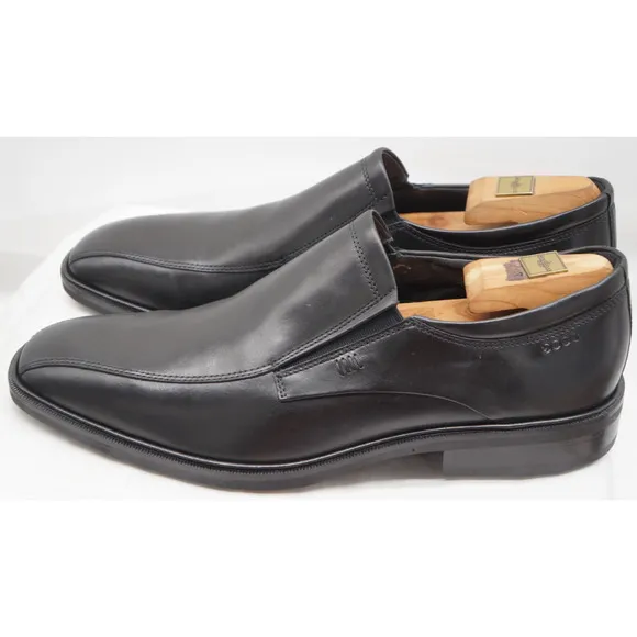 NEW ECCO MENS DRESS CITYTRAY BLACK LEATHER SLIP ON LOAFER SHOE 43 US -9.5