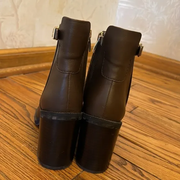NEW! Franco Sarto Umber Dark Brown Leather Rivet Ankle Bootie - Size 6