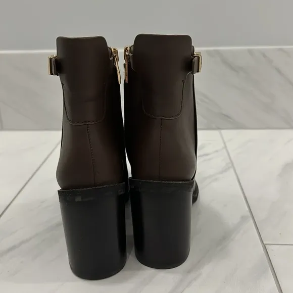 NEW! Franco Sarto Umber Dark Brown Leather Rivet Ankle Bootie - Size 6