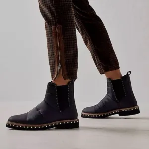 NEW! Free People Atlas Womens Pull On Leather Ankle Boots - Size 39 EU/ 9 US