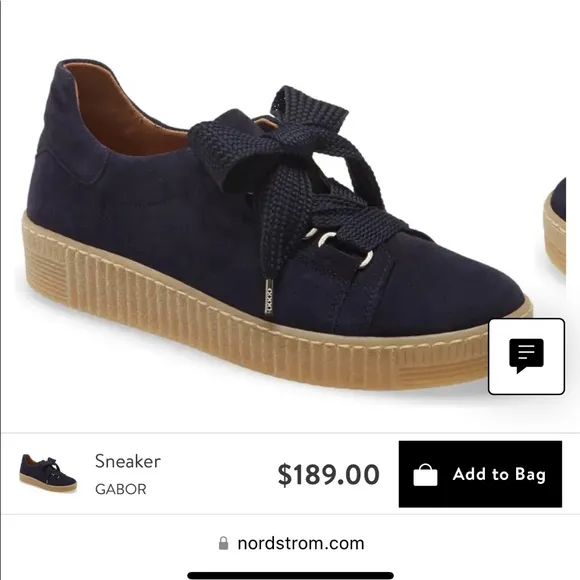 NEW!! Gabor Navy Wide Lace Tennis Shoes | Size 4 1/2
