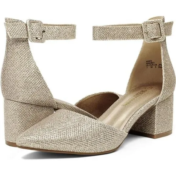 New In Box Womens Pointed Toe Low Chunky Heels Pump Shoes