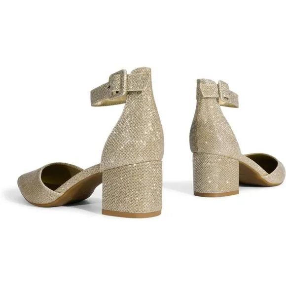 New In Box Womens Pointed Toe Low Chunky Heels Pump Shoes