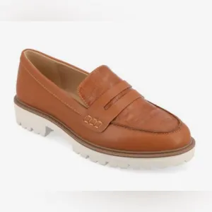 New Journee Collection Kenly Penny Loafers Slip On Shoes Brown Size 6.5